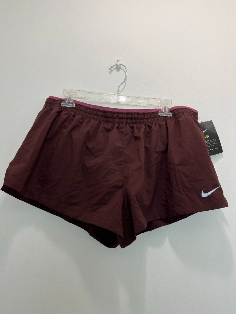 Nike Flex Dri Fit Womens Standard Fit Running Shorts with Briefs XL Drawstring